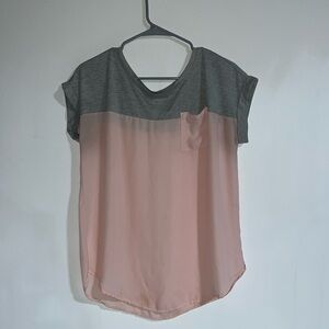 Just Be Charcoal and Blush Short Sleeve Tee